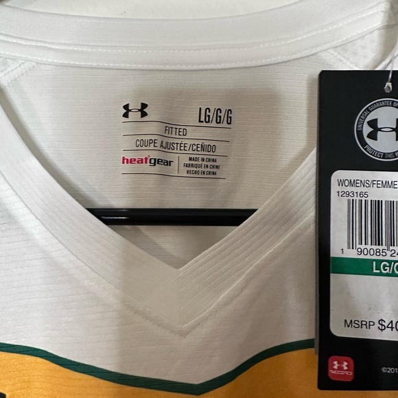 Under Armour White and Green Soccer Jersey - Picture 3 of 6